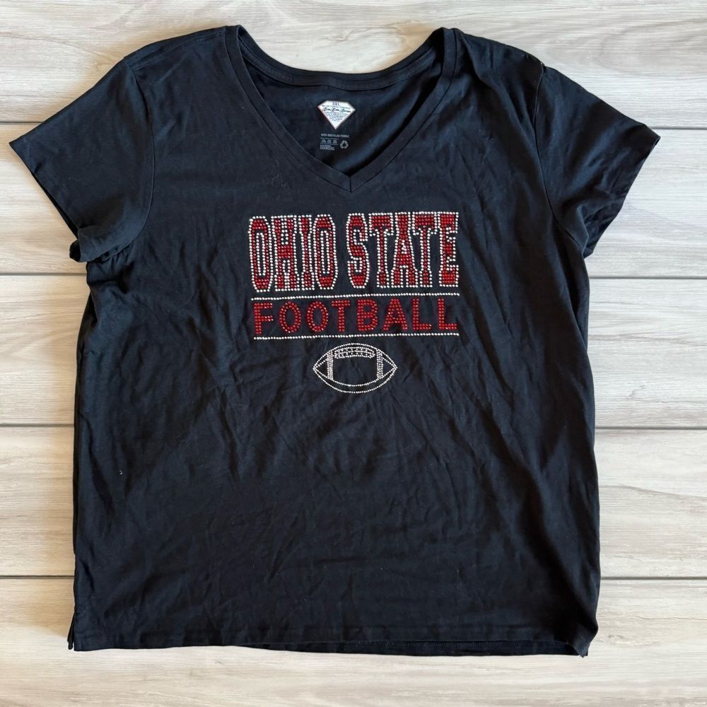 Ohio State Football Rhinestone T-Shirt Black 3XL NWOT